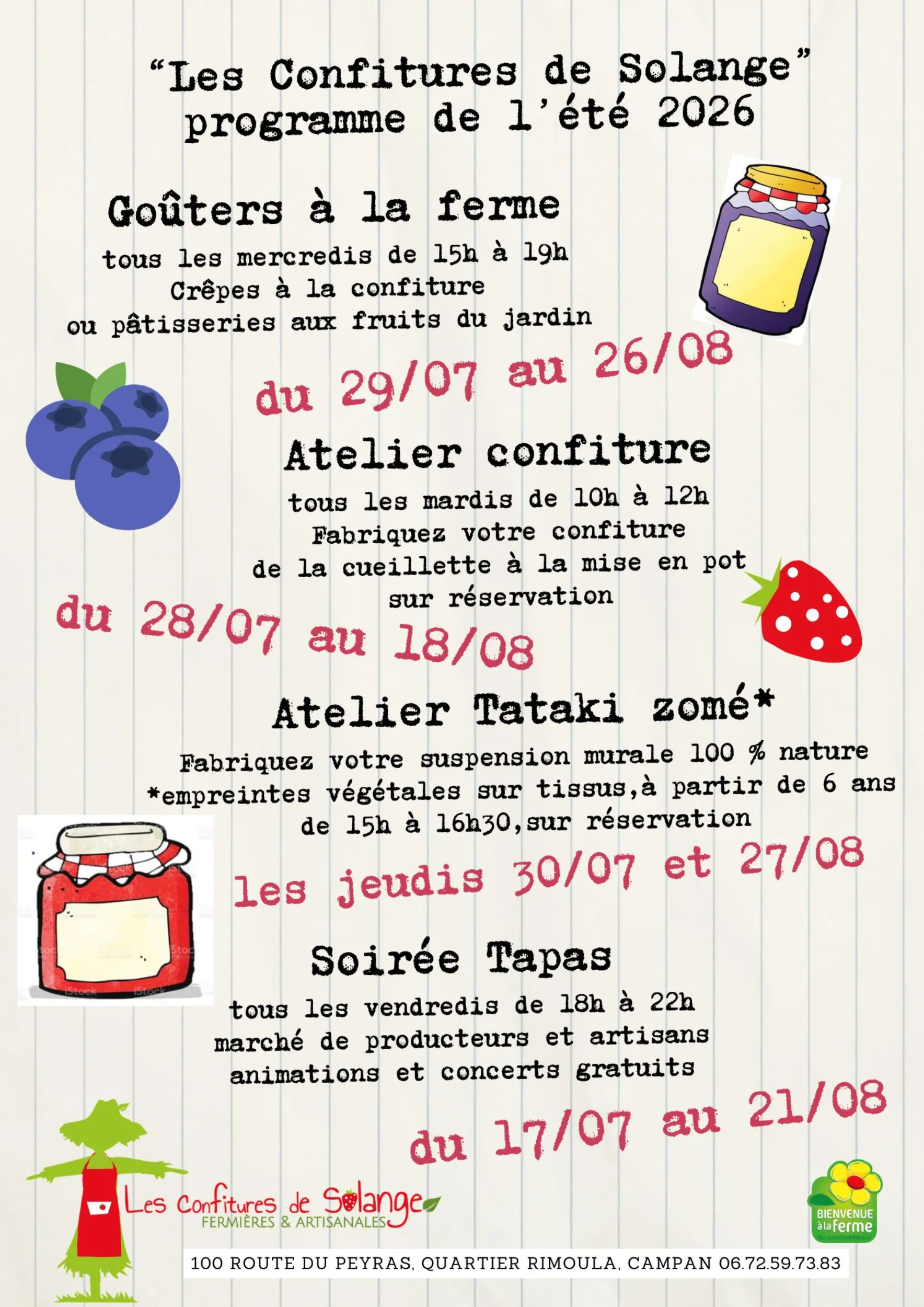 programme été 2026